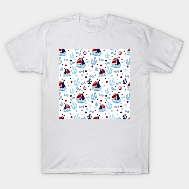 Nautical pattern T-Shirt by AnaMOMarques